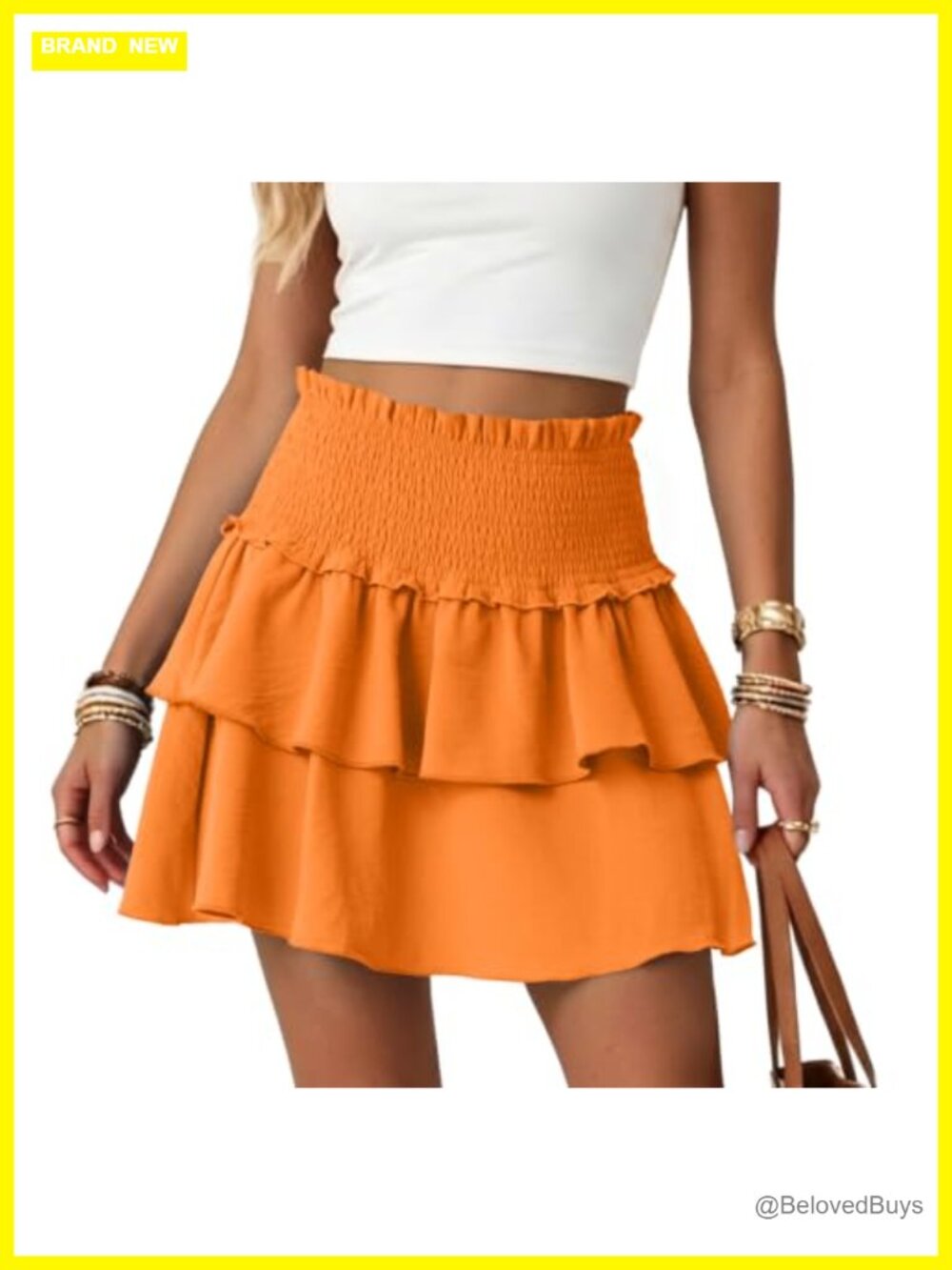 Lepunuo Women's Boho Ruffle Tiered Skorts Flowy Mini Skirt with Shorts